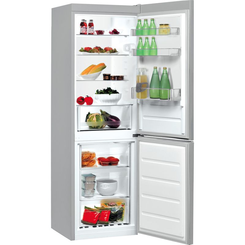 Indesit-Combine-refrigerateur-congelateur-Pose-libre-LR7-S1-S-Argent-2-portes-Perspective-open
