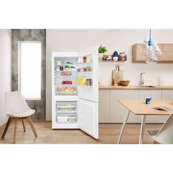 Indesit-Combine-refrigerateur-congelateur-Pose-libre-LR6-S1-W-Blanc-2-portes-Lifestyle-frontal-open