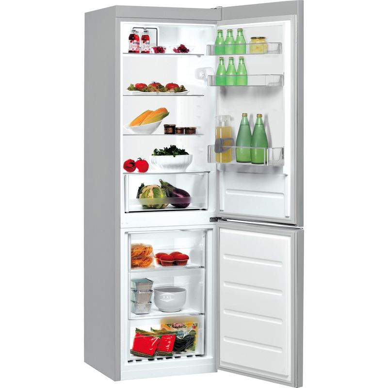 Indesit-Combine-refrigerateur-congelateur-Pose-libre-LR8-S1-F-S-Argent-2-portes-Perspective-open