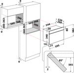 Indesit Four micro-ondes Encastrable MWI 5213 IX Stainless Steel Electronique 22 Micro-ondes + gril 750 Technical drawing