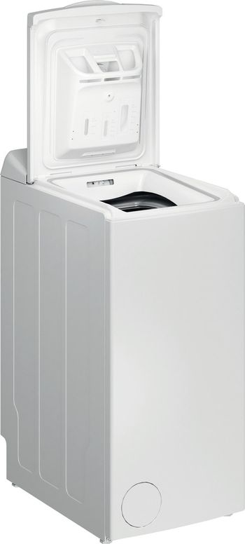 Indesit Lave-linge Pose-libre BTW L50300 FR/N Blanc Lave-linge top D Perspective open