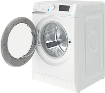 Indesit Lave-linge Pose-libre BWBE81484XWFR N Blanc Lave-linge frontal C Perspective open