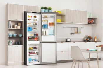 Indesit-Combine-refrigerateur-congelateur-Pose-libre-INFC9-TI21X-Inox-2-portes-Lifestyle-perspective-open