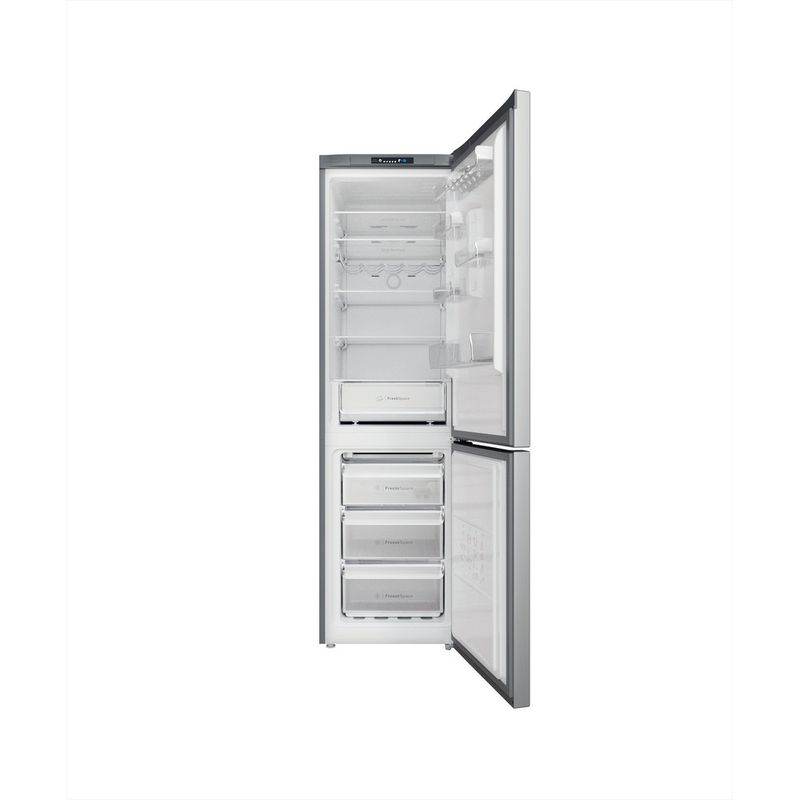 Indesit-Combine-refrigerateur-congelateur-Pose-libre-INFC9-TI22X-Inox-2-portes-Frontal-open
