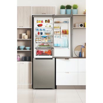 Indesit-Combine-refrigerateur-congelateur-Pose-libre-INFC9-TO32X-Inox-2-portes-Lifestyle-frontal-open