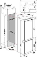 Indesit-Combine-refrigerateur-congelateur-Encastrable-INC18-T332-Blanc-2-portes-Technical-drawing