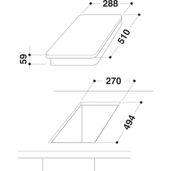 Indesit-Table-de-cuisson-DP-2E--IX--Inox-Solid-Plate-Technical-drawing