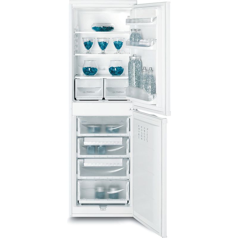 Indesit-Combine-refrigerateur-congelateur-Pose-libre-CAA-55-Blanc-2-portes-Frontal-open