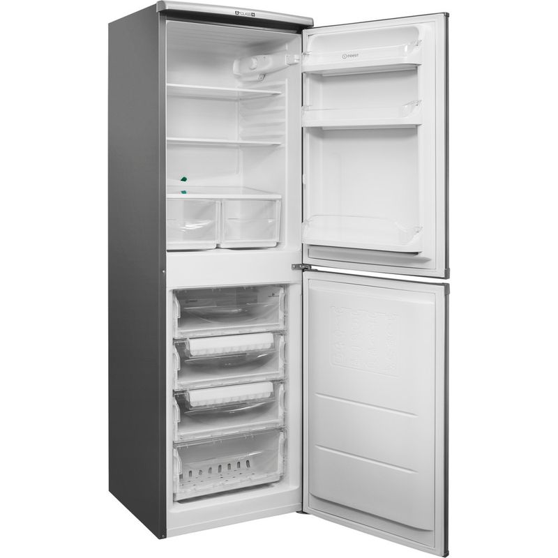 Indesit-Combine-refrigerateur-congelateur-Pose-libre-CAA-55-NX-Inox-2-portes-Perspective-open
