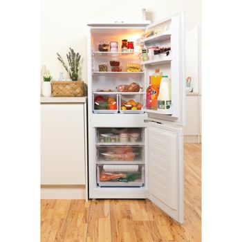 Indesit-Combine-refrigerateur-congelateur-Pose-libre-NCAA-55-Blanc-2-portes-Lifestyle-frontal-open