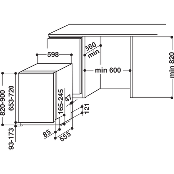 Indesit-Lave-vaisselle-Encastrable-DIF-14B1-EU-Tout-integrable-A-Technical-drawing