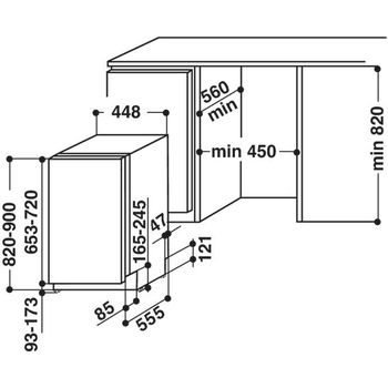 Indesit-Lave-vaisselle-Encastrable-DISR-57M19-CA-EU-Tout-integrable-A-Technical-drawing