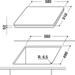 Indesit-Table-de-cuisson-IVIA-640-C-Noir-Induction-vitroceramic-Technical-drawing