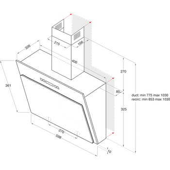 Indesit-Hotte-Encastrable-IHVP-6.4-AL-K-Noir-Mural-Mecanique-Technical-drawing