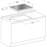 Indesit-Table-de-cuisson-PR-642--I--BK--Noir-GAS-Technical-drawing