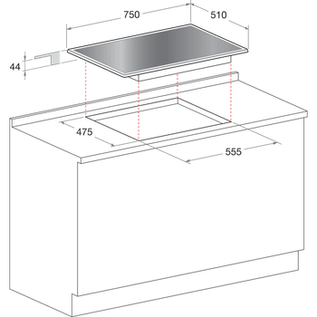 Indesit-Table-de-cuisson-PR-752-W-I-BK--Noir-GAS-Technical-drawing