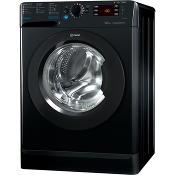 Indesit-Lave-linge-Pose-libre-BWE-81483X-K-FR-Noir-Lave-linge-frontal-A----Perspective