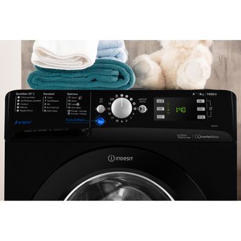 Indesit-Lave-linge-Pose-libre-BWE-81483X-K-FR-Noir-Lave-linge-frontal-A----Lifestyle-control-panel