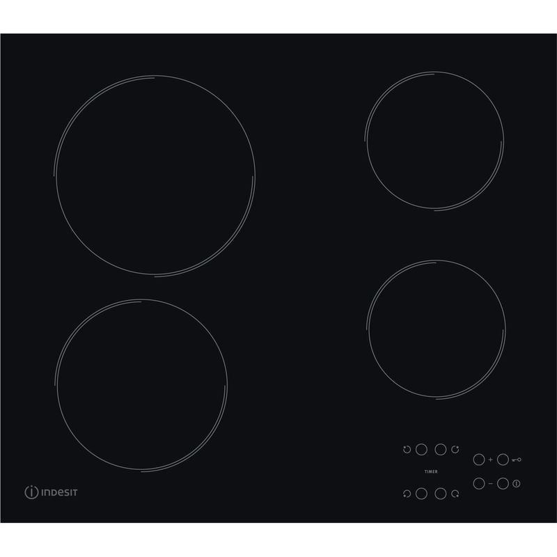 Indesit-Table-de-cuisson-RI-161-C-Noir-Radiant-vitroceramic-Frontal