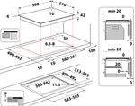 Indesit Table de cuisson RI 161 C Noir Radiant vitroceramic Technical drawing