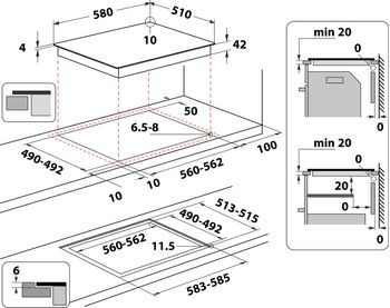 Indesit-Table-de-cuisson-RI-161-C-Noir-Radiant-vitroceramic-Technical-drawing