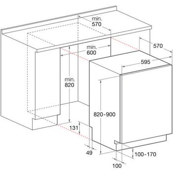 Indesit-Lave-vaisselle-Encastrable-DIFP-8T94-Z-Tout-integrable-A-Technical-drawing