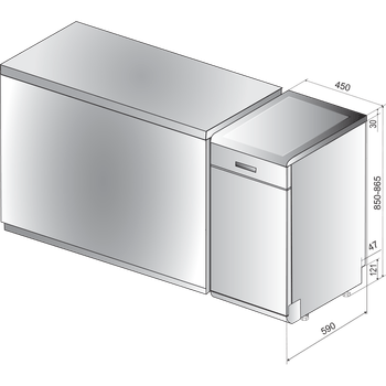 Indesit-Lave-vaisselle-Pose-libre-DSFC-3T117-Pose-libre-A--Technical-drawing