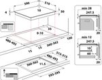Indesit Table de cuisson IB 73B60 NE Noir Induction vitroceramic Technical drawing