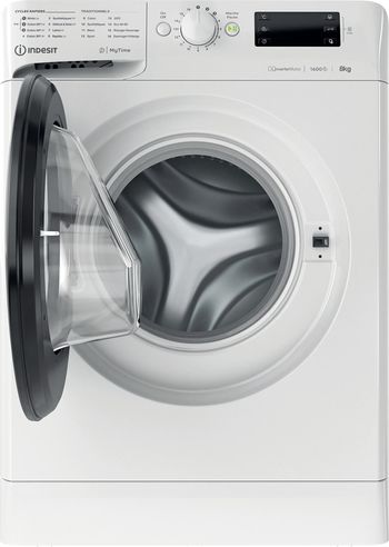 Indesit Lave-linge Pose-libre MTWE 81683 WK FR Blanc Lave-linge frontal D Frontal open