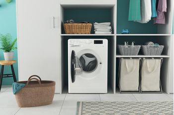 Indesit Lave-linge Pose-libre MTWE 81683 WK FR Blanc Lave-linge frontal D Lifestyle frontal open
