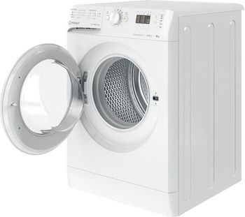 Indesit Lave-linge Pose-libre MTWA 81283 W EU Blanc Lave-linge frontal D Perspective open