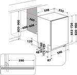 Indesit Lave-vaisselle Encastrable DIO 3T131 A FE Tout intégrable D Technical drawing