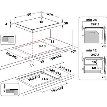 Indesit-Table-de-cuisson-IS-83Q60-NE-Noir-Induction-vitroceramic-Technical-drawing