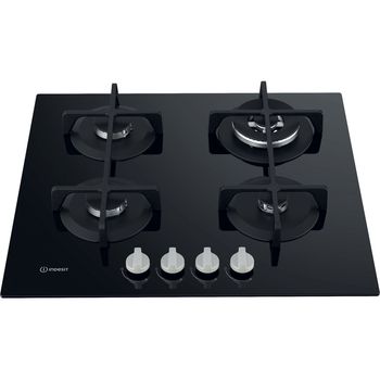 Indesit-Table-de-cuisson-ING-62T-BK-Noir-GAS-Frontal-top-down