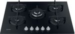 Indesit Table de cuisson ING 72T/BK Noir GAS Frontal top down