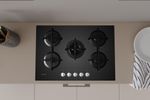 Indesit Table de cuisson ING 72T/BK Noir GAS Lifestyle frontal
