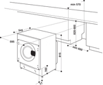 Indesit Lave-linge Encastrable BI WMIL 91484 EU Blanc Lave-linge frontal C Technical drawing