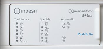 Indesit Lavante-séchante Encastrable BI WDIL 861484 EU Blanc Lave-linge frontal Program