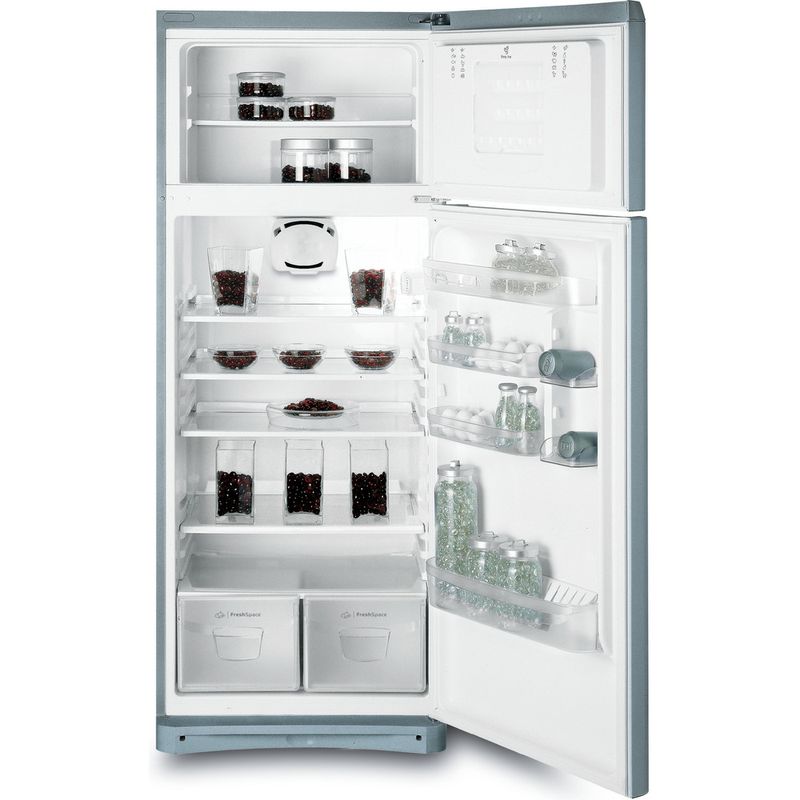 Indesit-Combine-refrigerateur-congelateur-Pose-libre-TEAAN-5-S-1-Argent-2-portes-Frontal-open