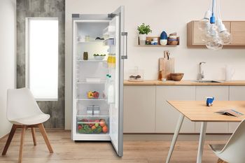 Indesit Réfrigérateur Pose-libre SI6 1 S Argent Lifestyle frontal open