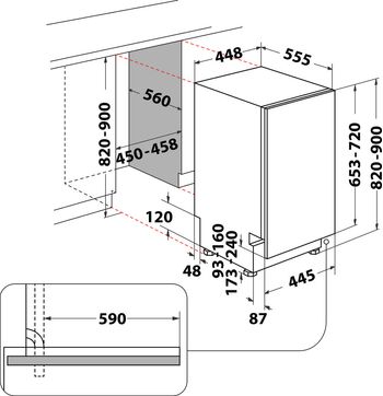 Indesit-Lave-vaisselle-Encastrable-DSIC-3M19-Tout-integrable-F-Technical-drawing