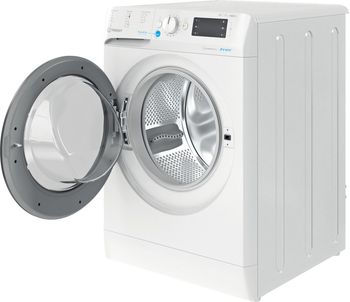 Indesit-Lavante-sechante-Pose-libre-BDE-1071482X-WK-EU-N-Blanc-Lave-linge-frontal-Perspective-open