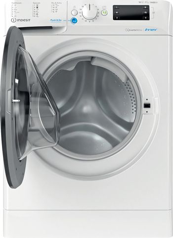 Indesit-Lavante-sechante-Pose-libre-BDE-1071482X-WK-EU-N-Blanc-Lave-linge-frontal-Frontal-open