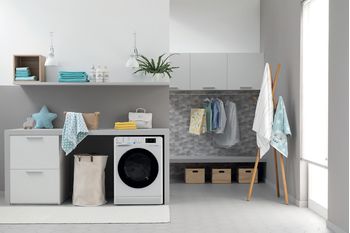 Indesit Lavante-séchante Pose-libre BDE 1071482X WK EU N Blanc Lave-linge frontal Lifestyle frontal