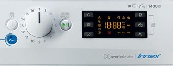 Indesit Lavante-séchante Pose-libre BDE 1071482X WK EU N Blanc Lave-linge frontal Control panel
