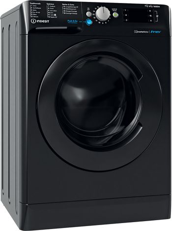 Indesit-Lavante-sechante-Pose-libre-BDE761682XKFR-N-Noir-Lave-linge-frontal-Perspective