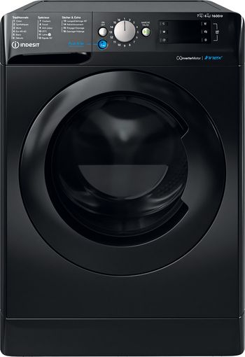 Indesit-Lavante-sechante-Pose-libre-BDE761682XKFR-N-Noir-Lave-linge-frontal-Frontal