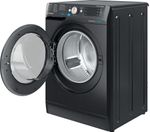 Indesit Lavante-séchante Pose-libre BDE761682XKFR N Noir Lave-linge frontal Perspective open