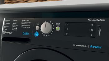 Indesit Lavante-séchante Pose-libre BDE761682XKFR N Noir Lave-linge frontal Lifestyle control panel
