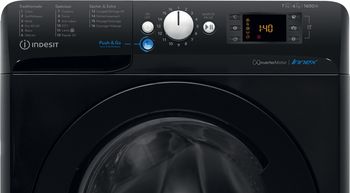 Indesit Lavante-séchante Pose-libre BDE761682XKFR N Noir Lave-linge frontal Control panel
